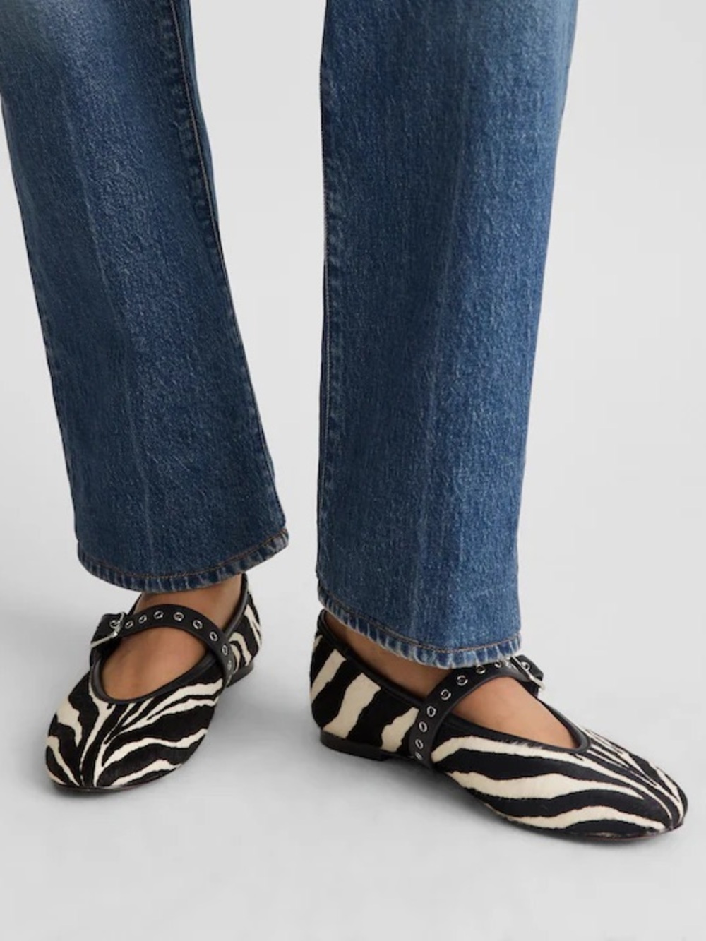 Madewell Remy zebra print flat